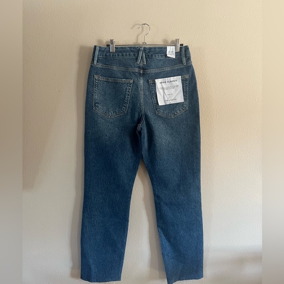 Good American Good Classic Raw Hem High Rise Jeans Blue Size 10 NWT - Picture 7 of 7